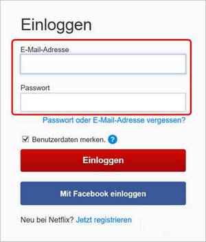 sich bei Netflix anmelden