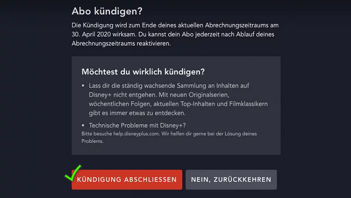 Disney Plus Abonnement kündigen