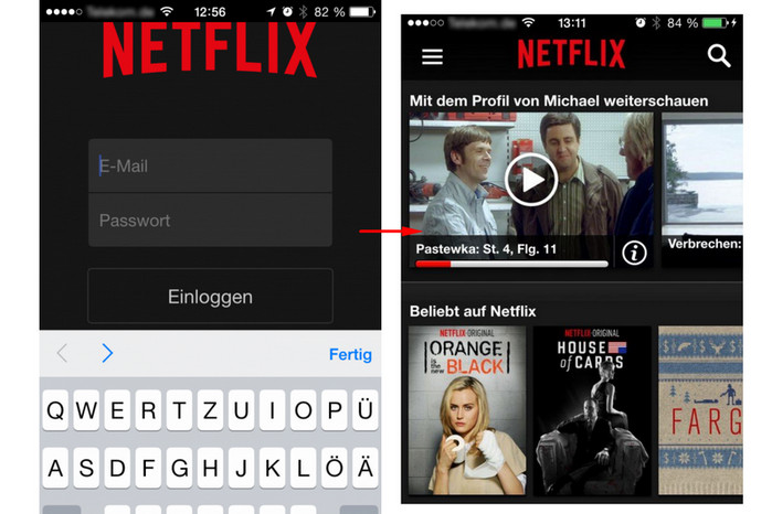 sich bei Netflix anmelden