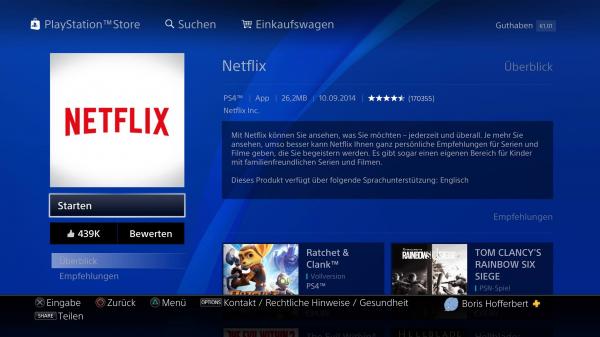 Netflix-Videos auf PS4 abspielen