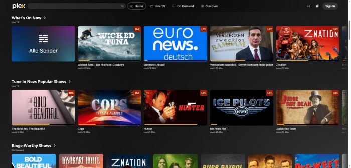 Plex TV Website