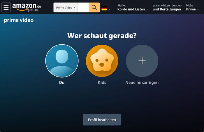 Prime Video Kinderprofil