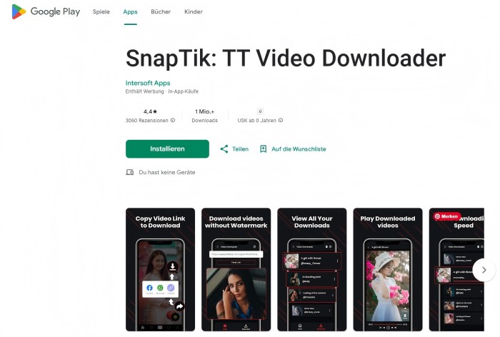 SnapTik in Google Play