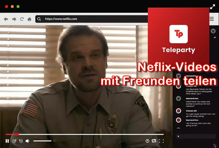 Netflix-Videos mit Teleparty teilen.