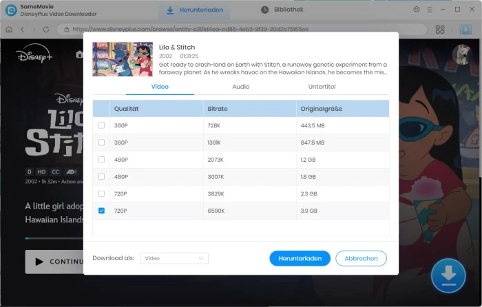 Erweiterter Download